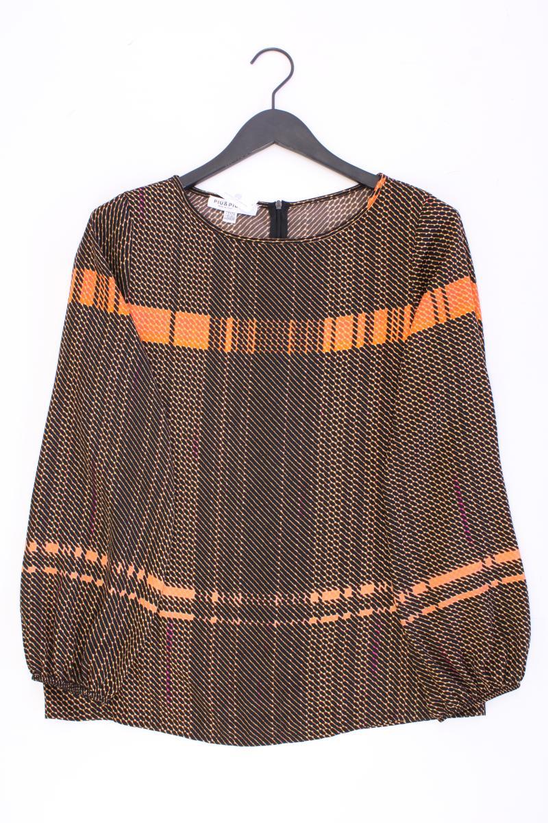 PiuPiu Langarmbluse Regular Bluse für Damen Gr. 38, M geometrisches Muster braun
