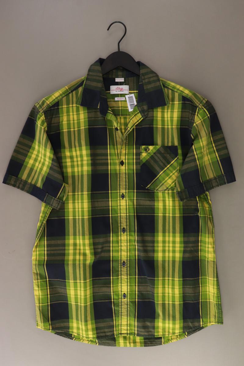 ✅ s.Oliver camicetta per uomo taglia 52, L a quadri giallo di cotone ✅