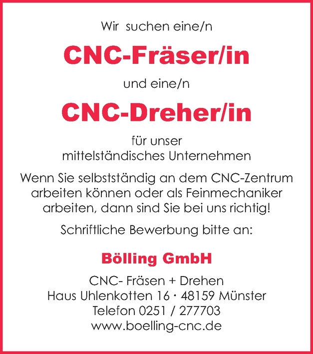 Feinmechaniker In Munster