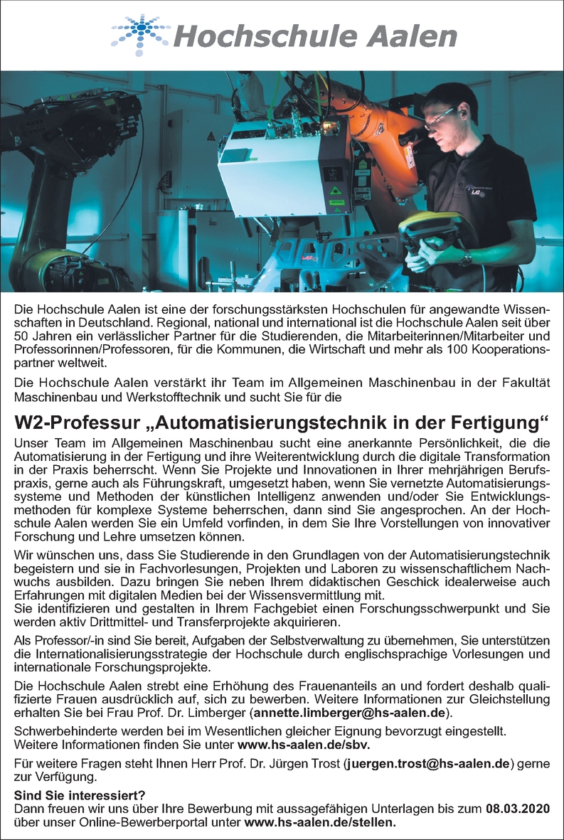 Ingenieur M W D Maschinenbau In Aalen
