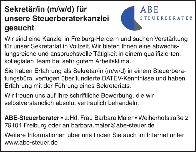 Sekretarin M W D In Freiburg