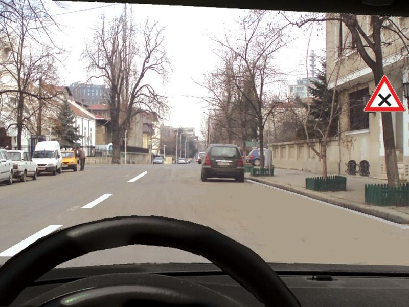 În prima intersecție veți acorda prioritate: