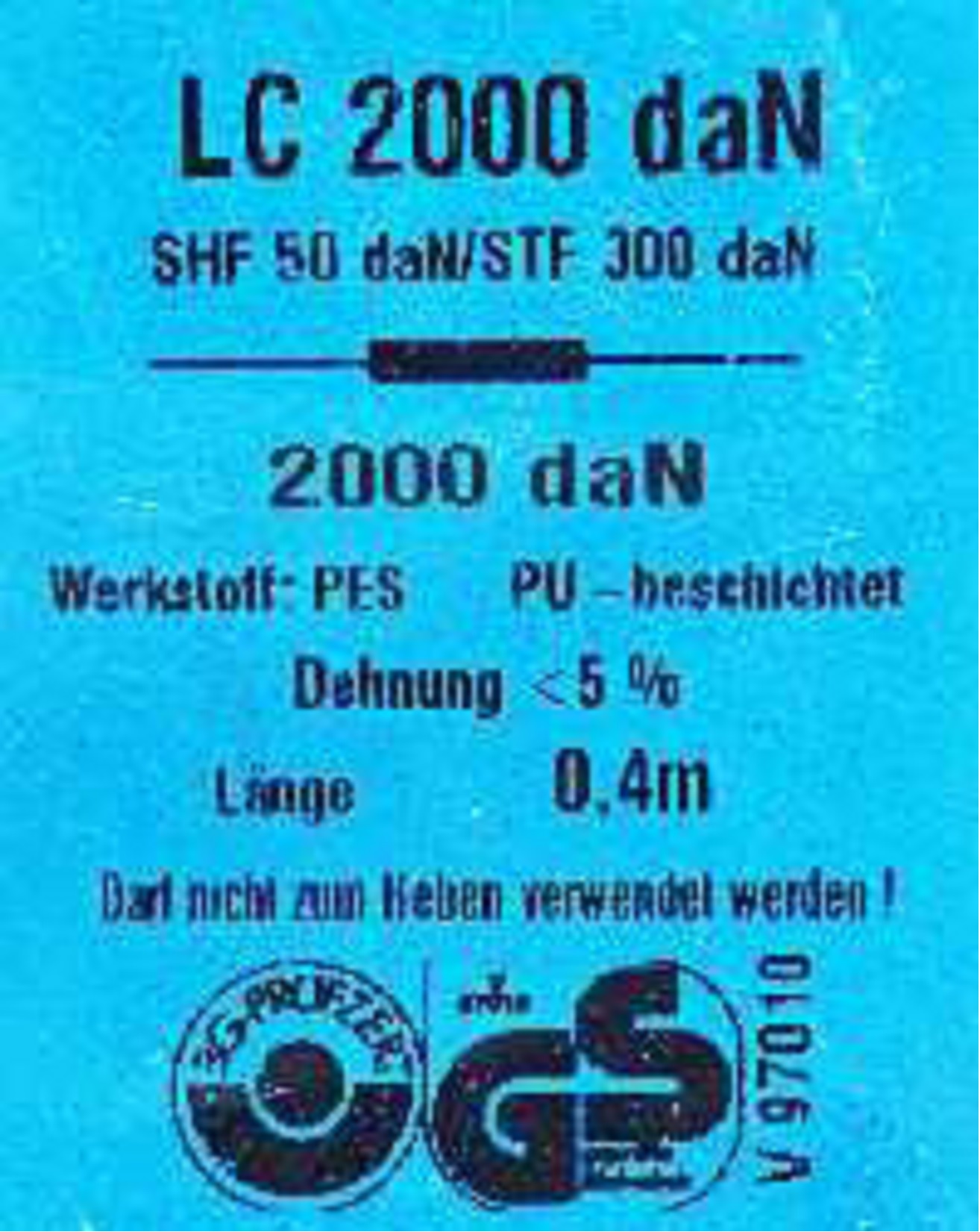 Pe eticheta unei chingi, LC reprezintă: