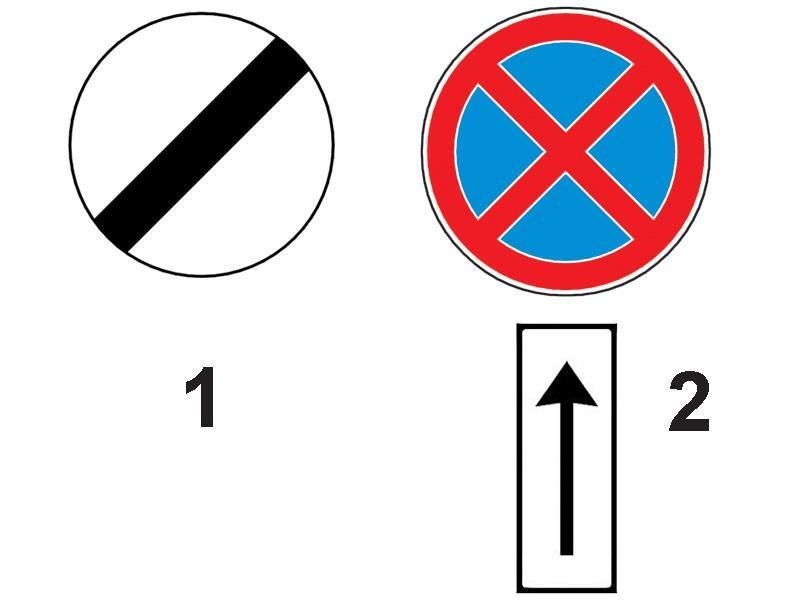 Din indicatoarele din imagine, care anunță sfârșitul zonei în care oprirea e interzisă?