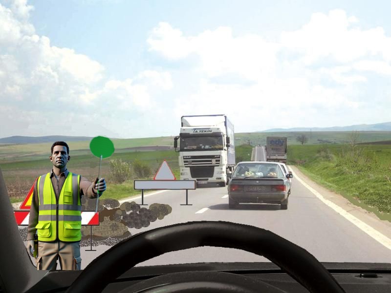 Cum veți proceda în situația dată, dacă vă aflați la volanul autoturismului?