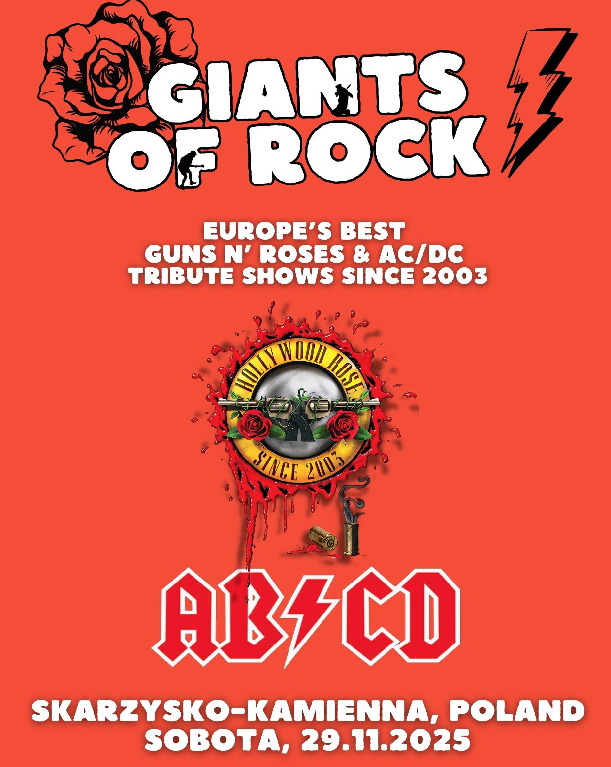 🌹Giants Of Rock⚡ Guns N' Roses & AC/DC tribute bands   29.11.2025 bilety