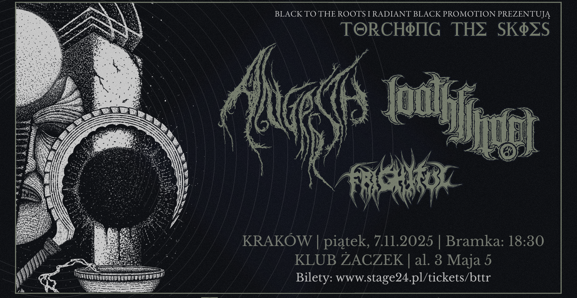KRAKÓW - LOATHFINDER, ANGRRSTH, FRIGHTFUL - TORCHING THE SKIES 07.11.2025 bilety