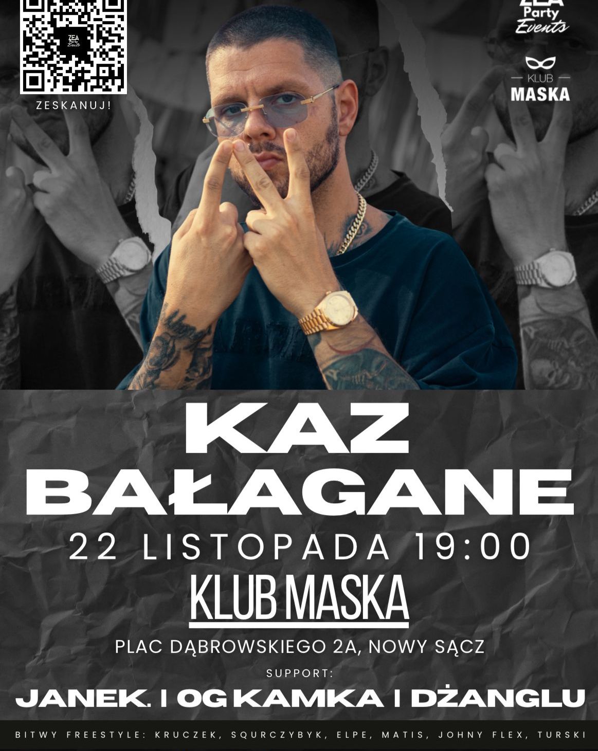 KAZ BAŁAGANE | 22.11 | NOWY SĄCZ | KLUB MASKA DŻANGLU 22.11.2025 bilety