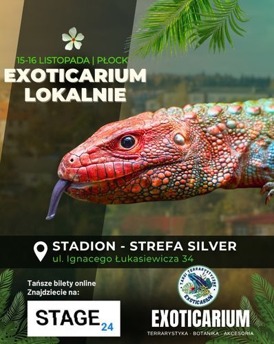 EXOTICARIUM LOKALNIE Targi Terrarystyczne Płock | 15-16.11 Exoticarium 15.11.2025 bilety