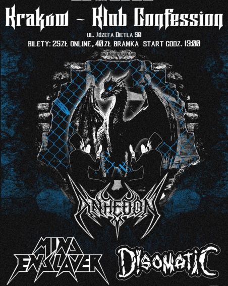 Anhedon + Disomatic + Mind Enslaver / 28 XI 2025 / Kraków disomatic 28.11.2025 bilety