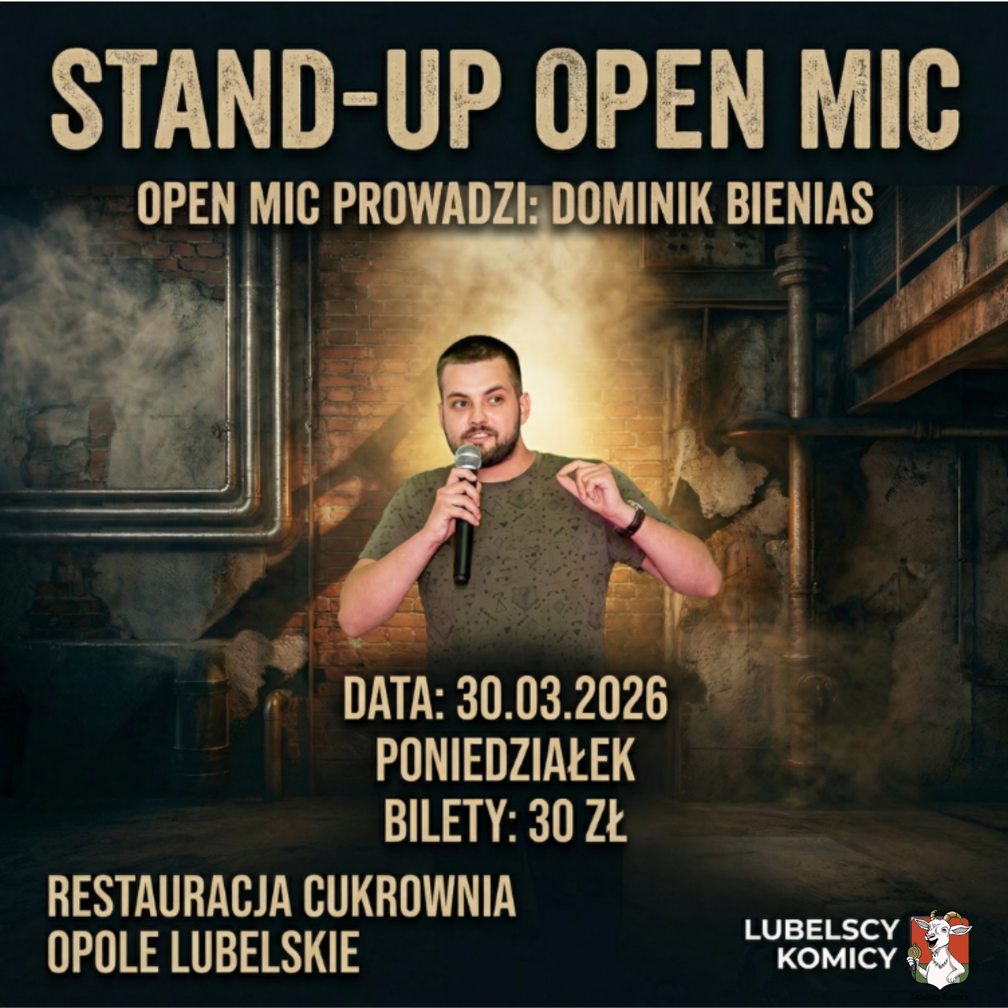 🎤Stand-up Open Mic– Opole Lubelskie 30.03.2026, 19:00🎤