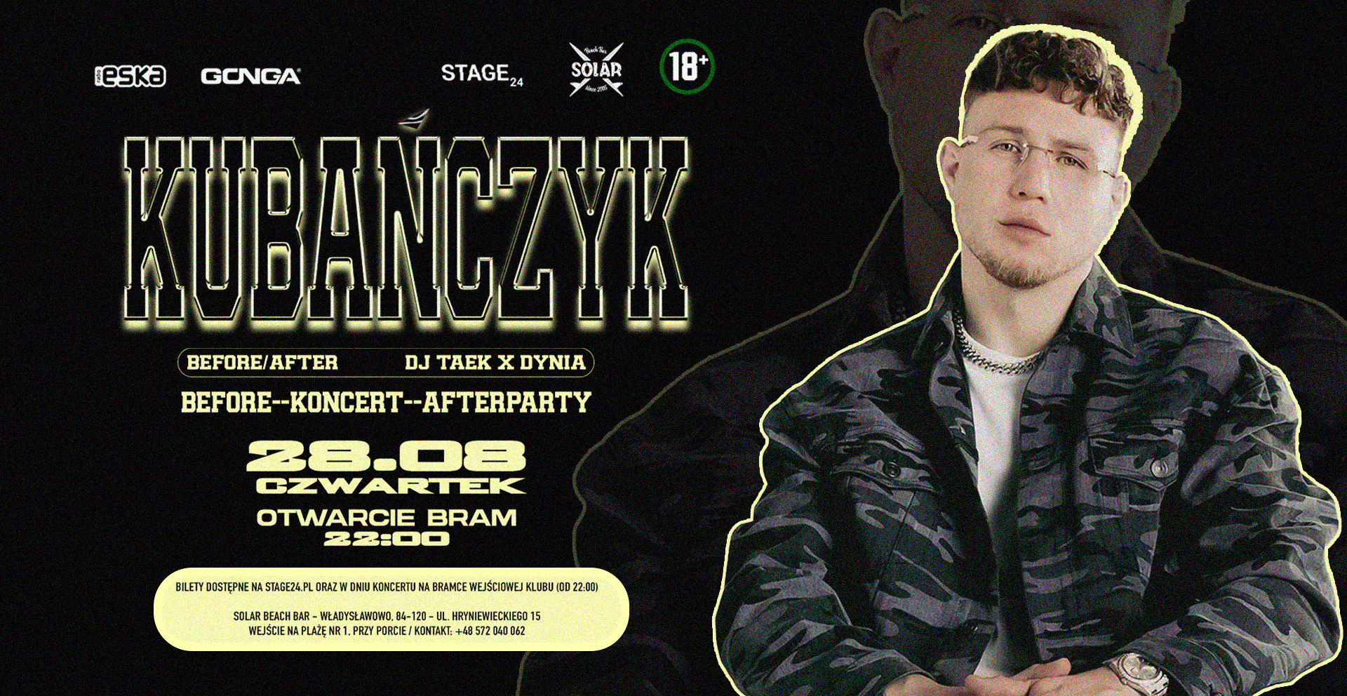 KUBAŃCZYK @ SOLAR WŁADYSŁAWOWO 28.08.2025 czwartek 28.08.2025 bilety