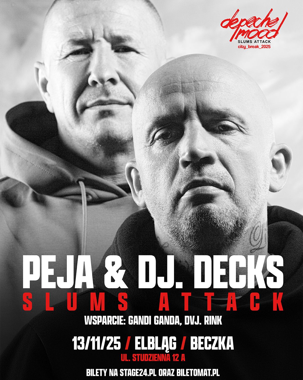 SLUMS ATTACK // 2025-11-13 // ELBLĄG// BECZKA DJ. Decks 13.11.2025 bilety