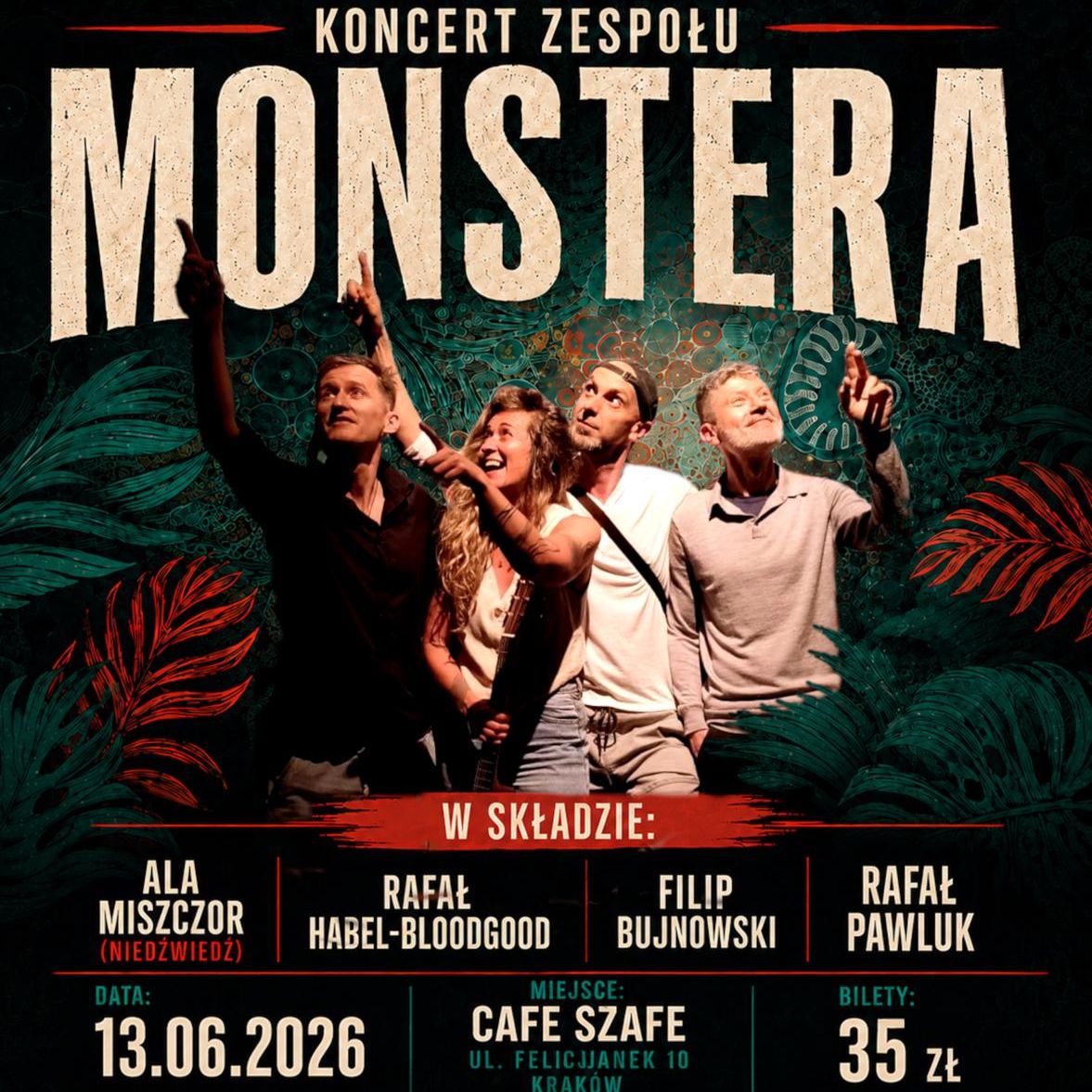 Koncert zespołu Monstera w Cafe Szafe w Krakowie
