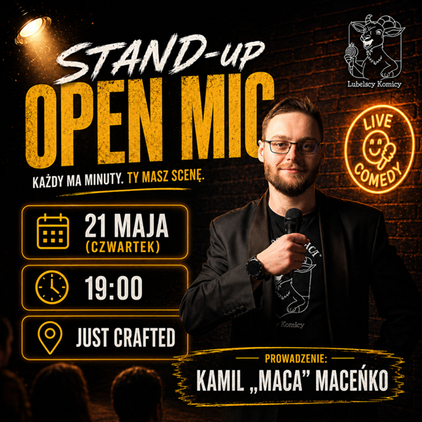 Stand-up Lublin: Open Mic w Just Crafted– Kamil "Maca" Maceńko