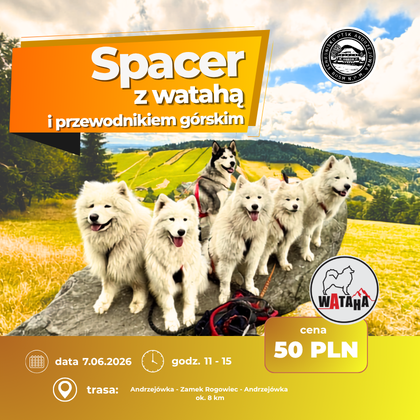 Spacer z watahą i przewodnikiem górskim