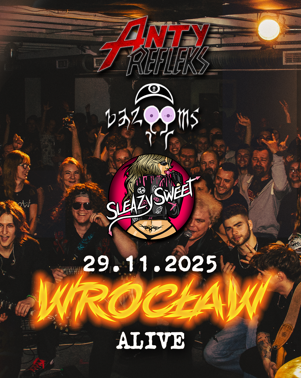 AntyRefleks + Sleazy Sweet + bazOOms | Wrocław AntyRefleks 29.11.2025 bilety