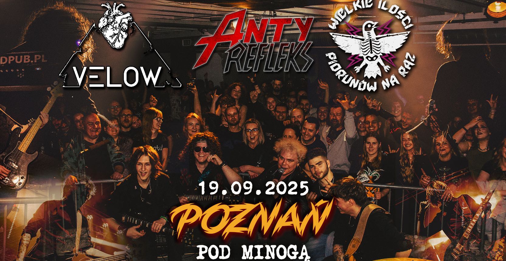AntyRefleks + Wielkie Ilości Piorunów Na Raz + Velow | Poznań 19.09.2025 bilety