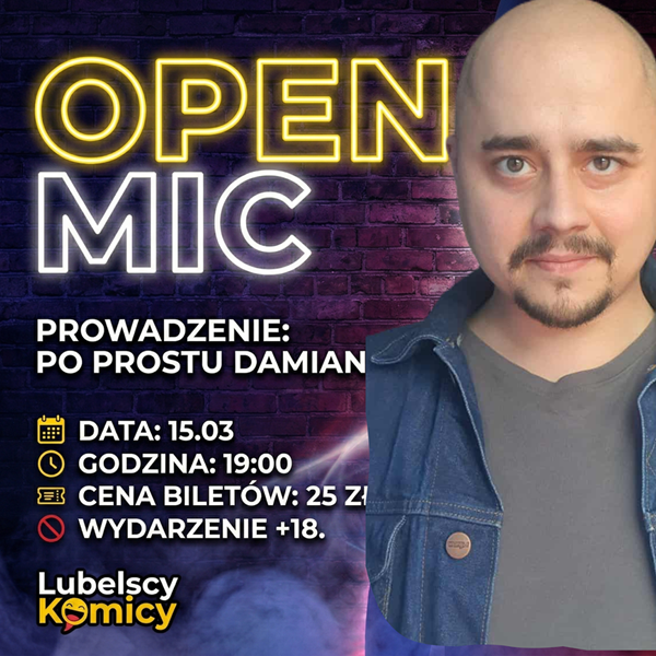 Stand-up Lublin: Open Mic w Przestrzeni R18 – Po Prostu Damian