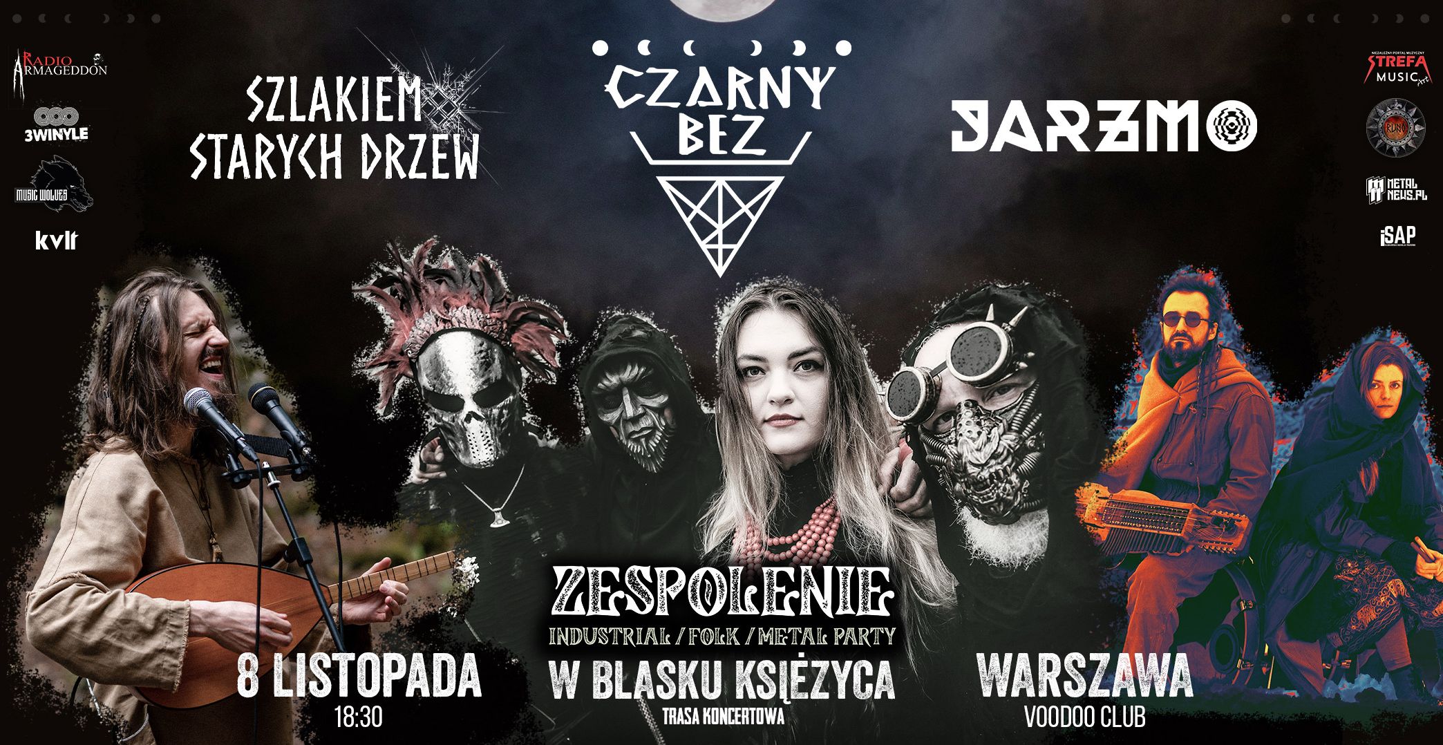 WARSZAWA: CZARNY BEZ + JARZMO, SZLAKIEM STARYCH DRZEW 08.11.2025 bilety