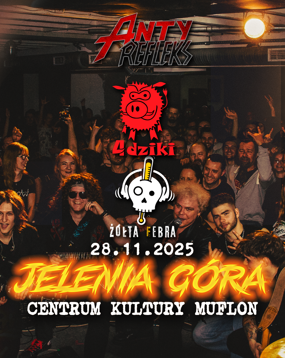AntyRefleks + 4Dziki + Żółta Febra | Jelenia Góra AntyRefleks 28.11.2025 bilety