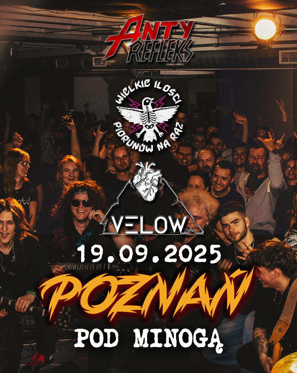 AntyRefleks + Wielkie Ilości Piorunów Na Raz + Velow | Poznań  Wielkie Ilości Piorunów Na Raz 19.09.2025 bilety