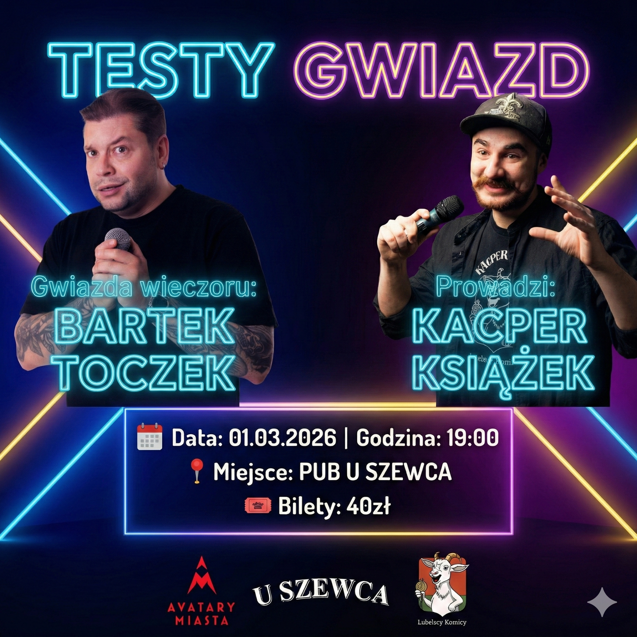 🎤 Stand-up Testy Gwiazdy w Lublinie 1 marzec, godz. 19:00🎤