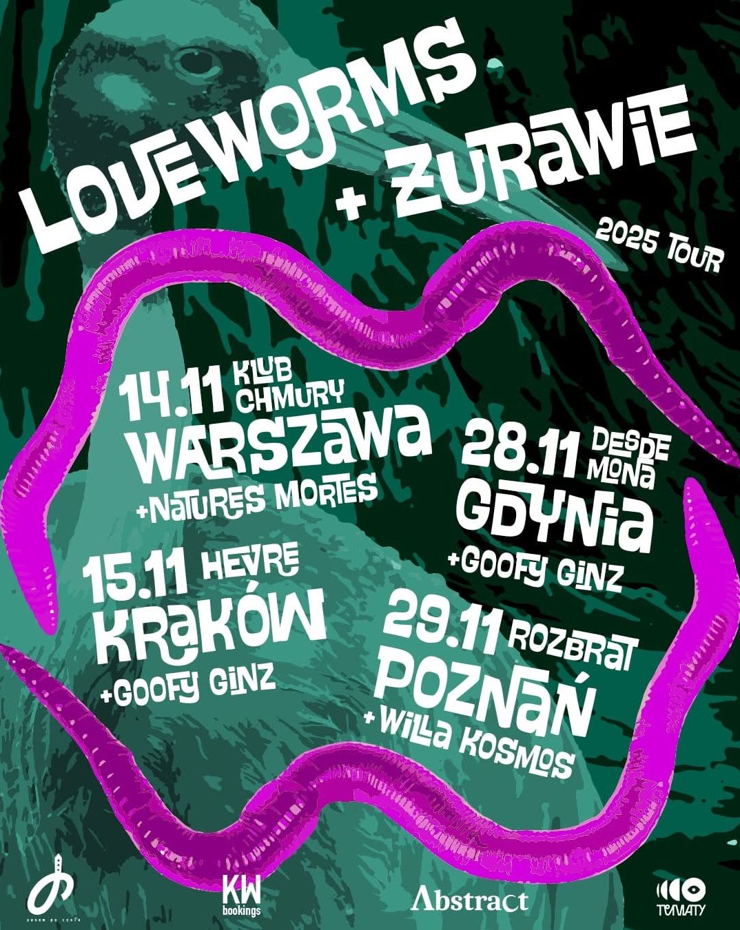 Żurawie + Loveworms + Goofy Ginz | 28.11.2025 Gdynia | Desdemona Żurawie 28.11.2025 bilety