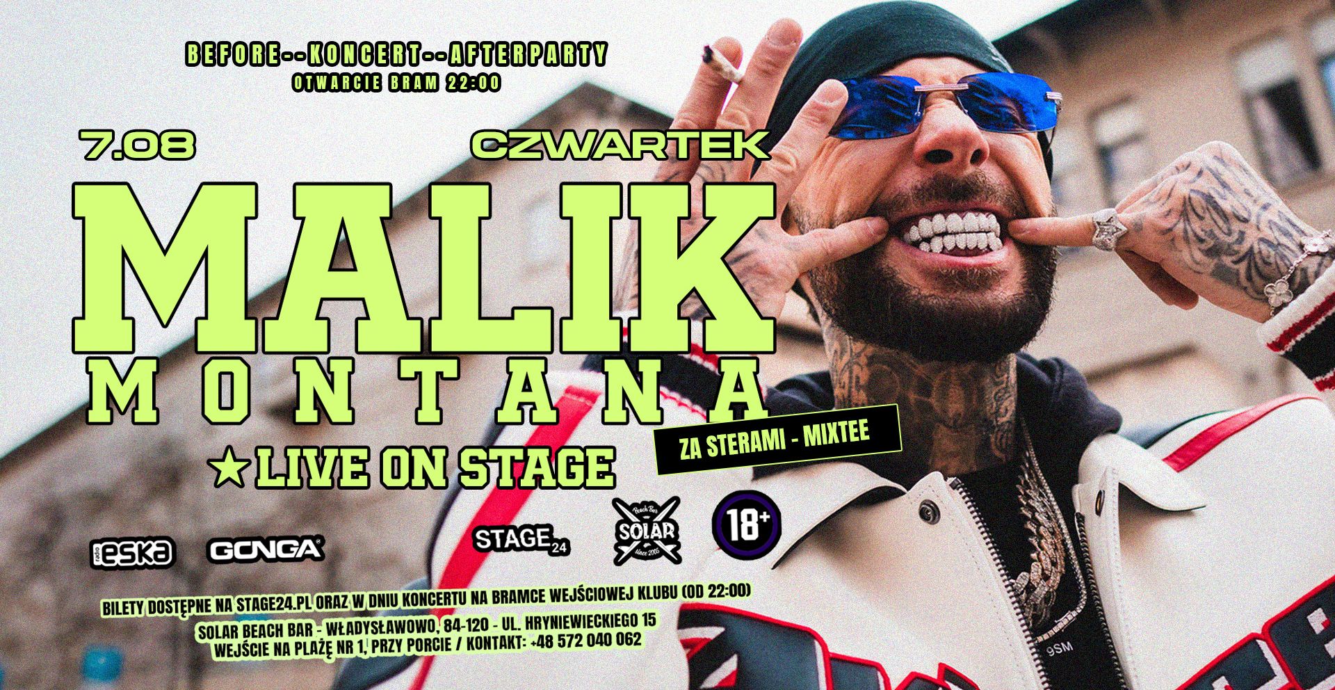 MALIK MONTANA @ SOLAR WŁADYSŁAWOWO - 7.08.2025 07.08.2025 bilety