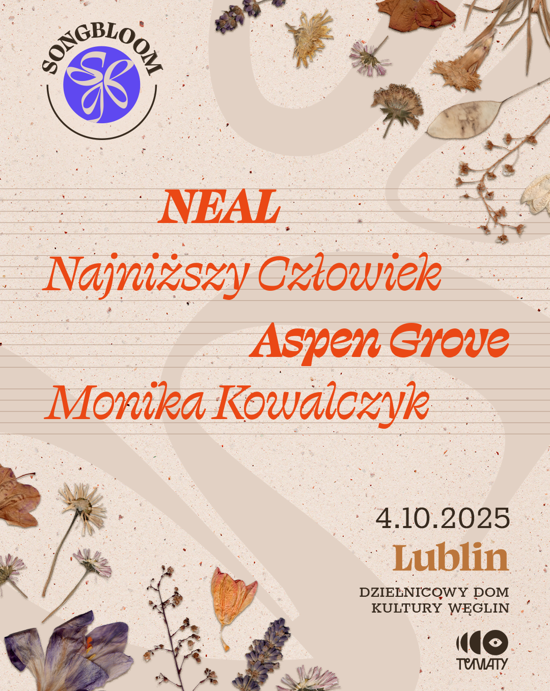 SongBloom Lublin | objazdowy festiwal songwriterski |  NEAL 04.10.2025 bilety