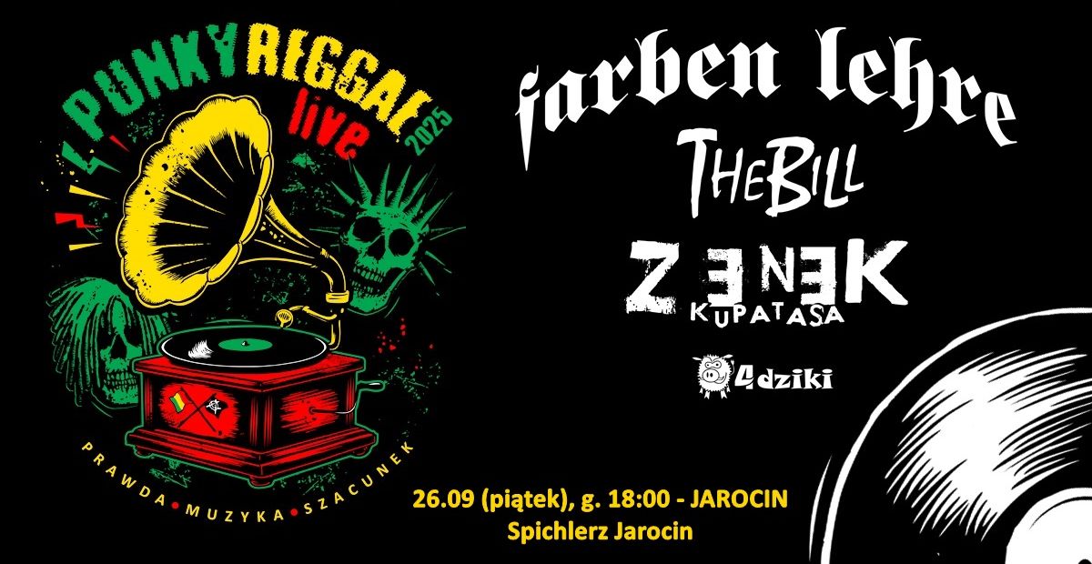 FARBEN LEHRE + THE BILL + ZENEK KUPATASA + 4dziki | JAROCIN 26.09.2025 bilety