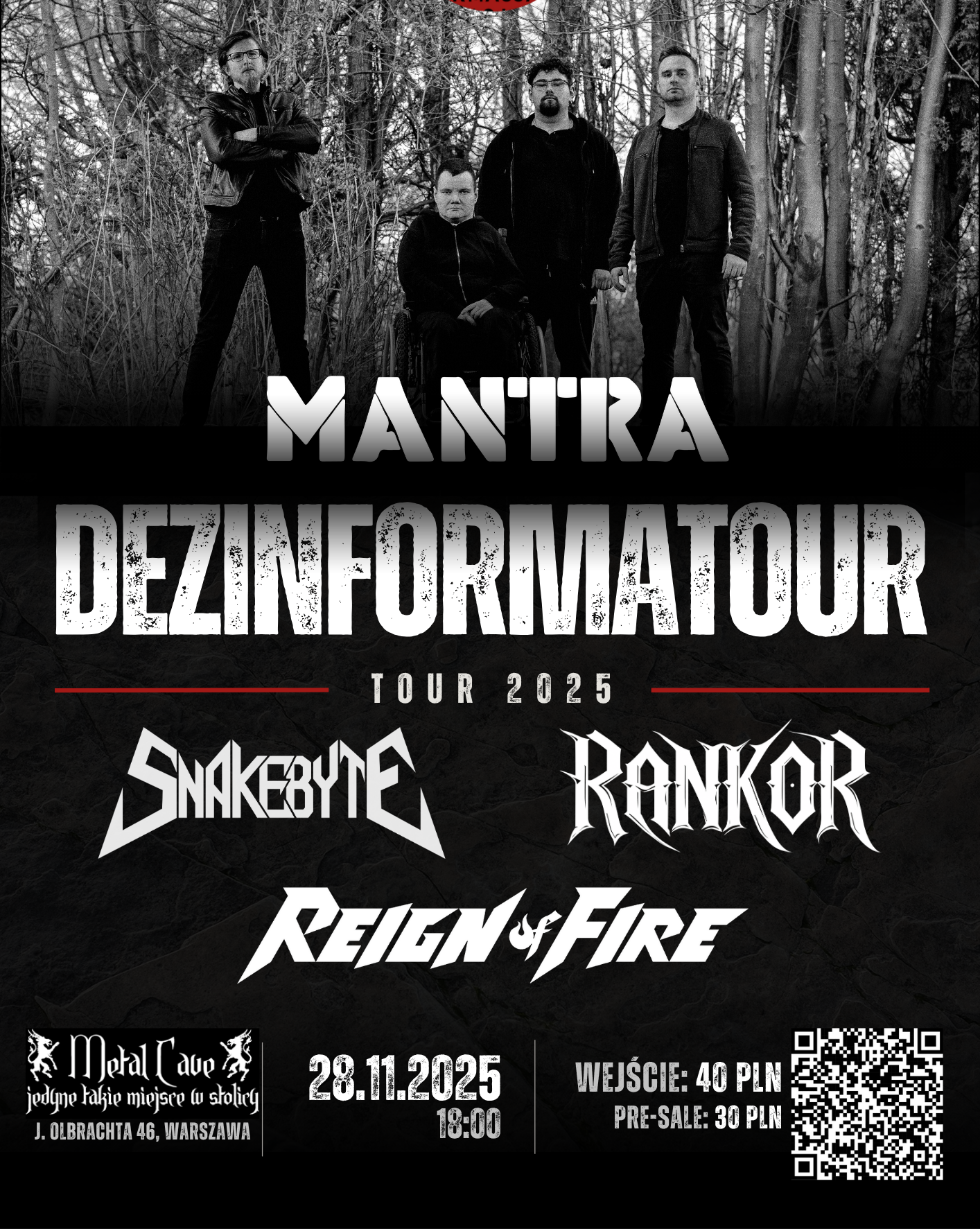 MANTRA + SNAKEBYTE + RANKOR + REIGN OF FIRE DezinformaTour 2025 RANKOR 28.11.2025 bilety