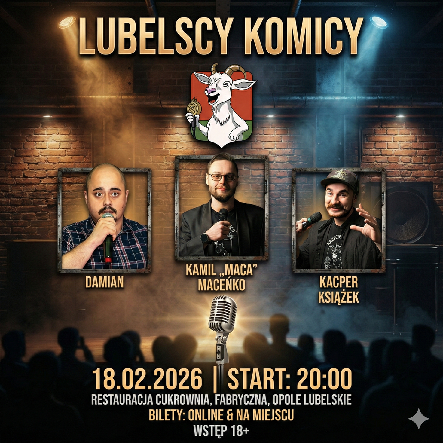 🎤Stand-up Lubelscy Komicy – Opole Lubelskie 18.02.2026, 20:00🎤