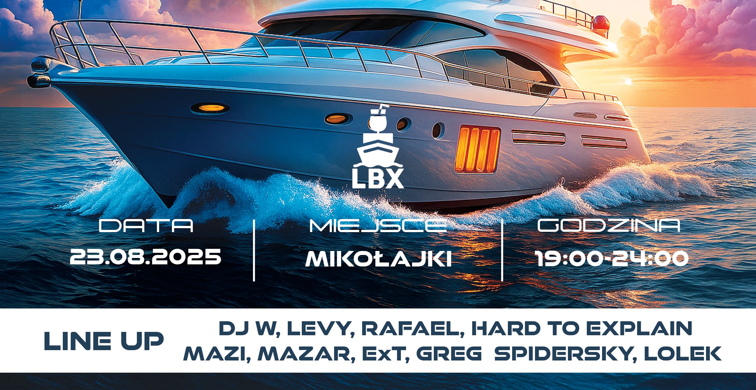 RAVE & LASER SHOW - Lolix Baletix | Imprezowy statek | Mikołajki 23.08.2025 bilety
