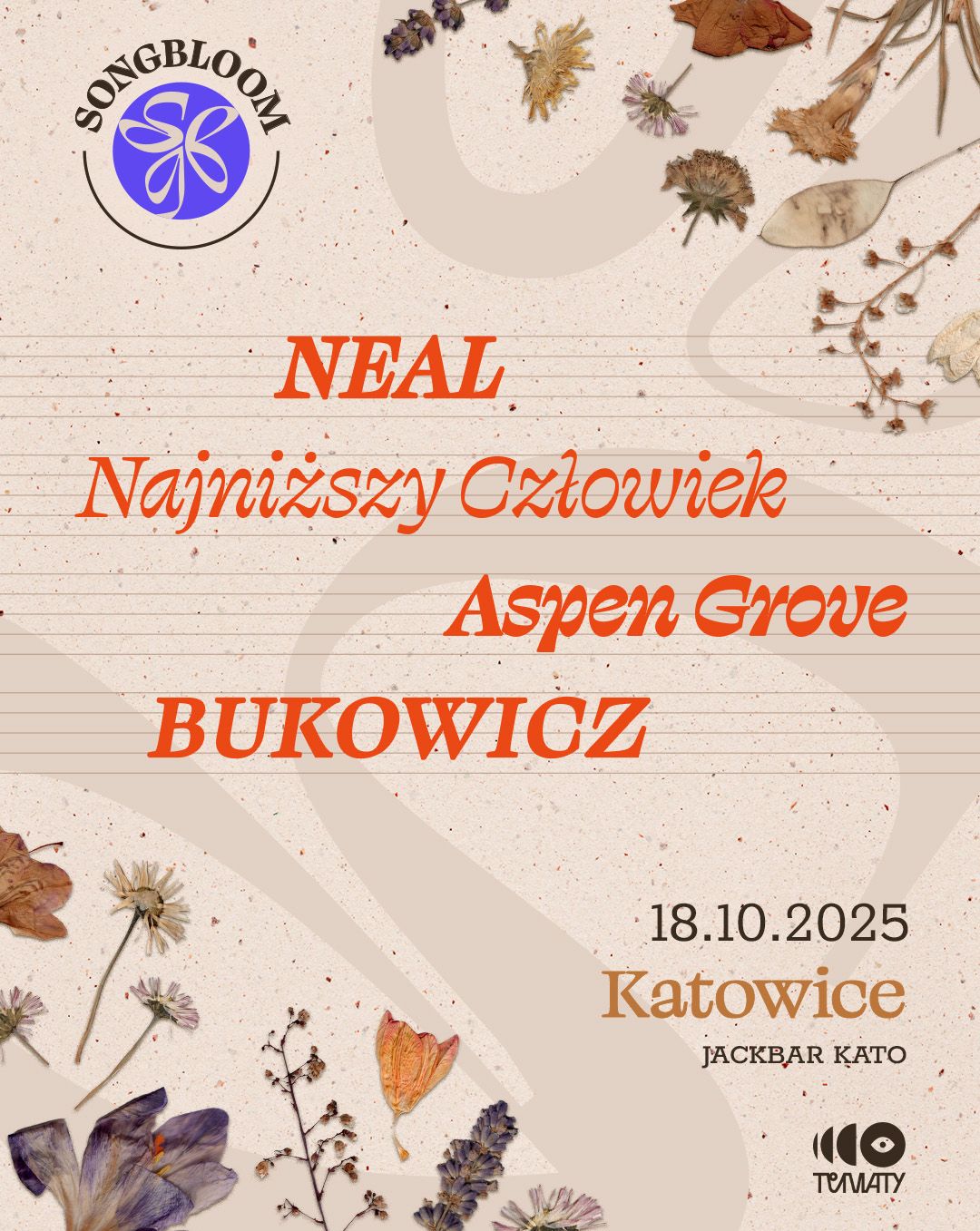 SongBloom Katowice | objazdowy festiwal songwriterski |  Aspen Grove 18.10.2025 bilety