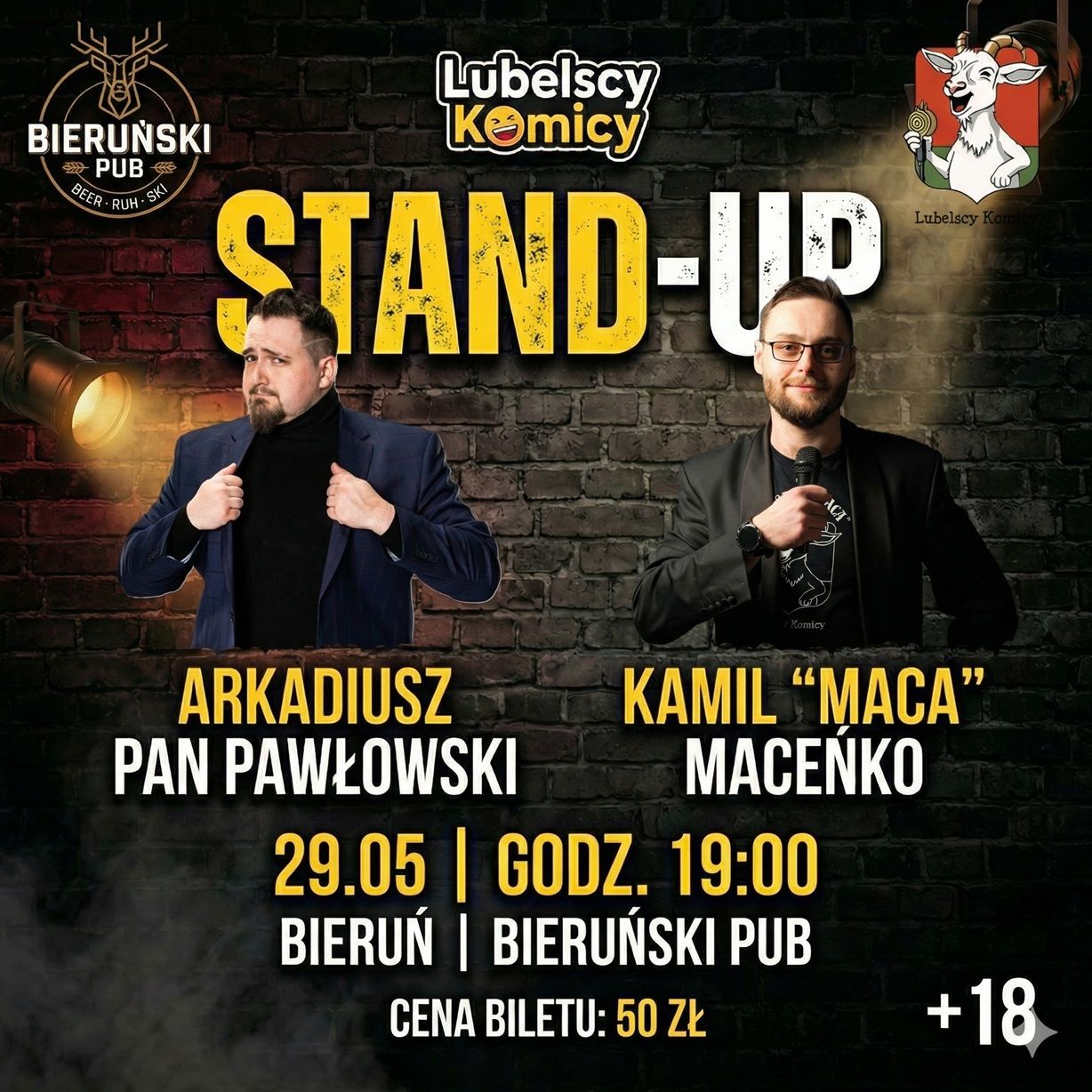 Stand-up Bieruń: Arkadiusz Pan Pawłowski i Kamil Maceńko
