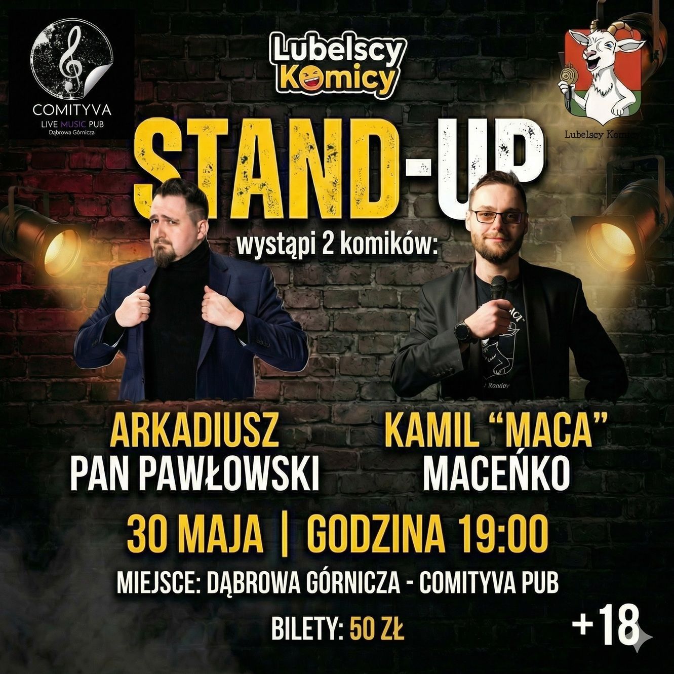 Stand-up Dąbrowa Górnicza: Arkadiusz Pan Pawłowski i Maceńko