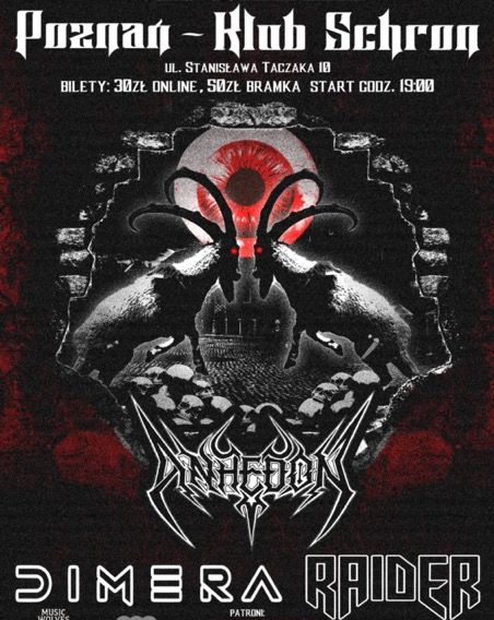 Anhedon + Dimera + Raider Dimera 15.11.2025 bilety