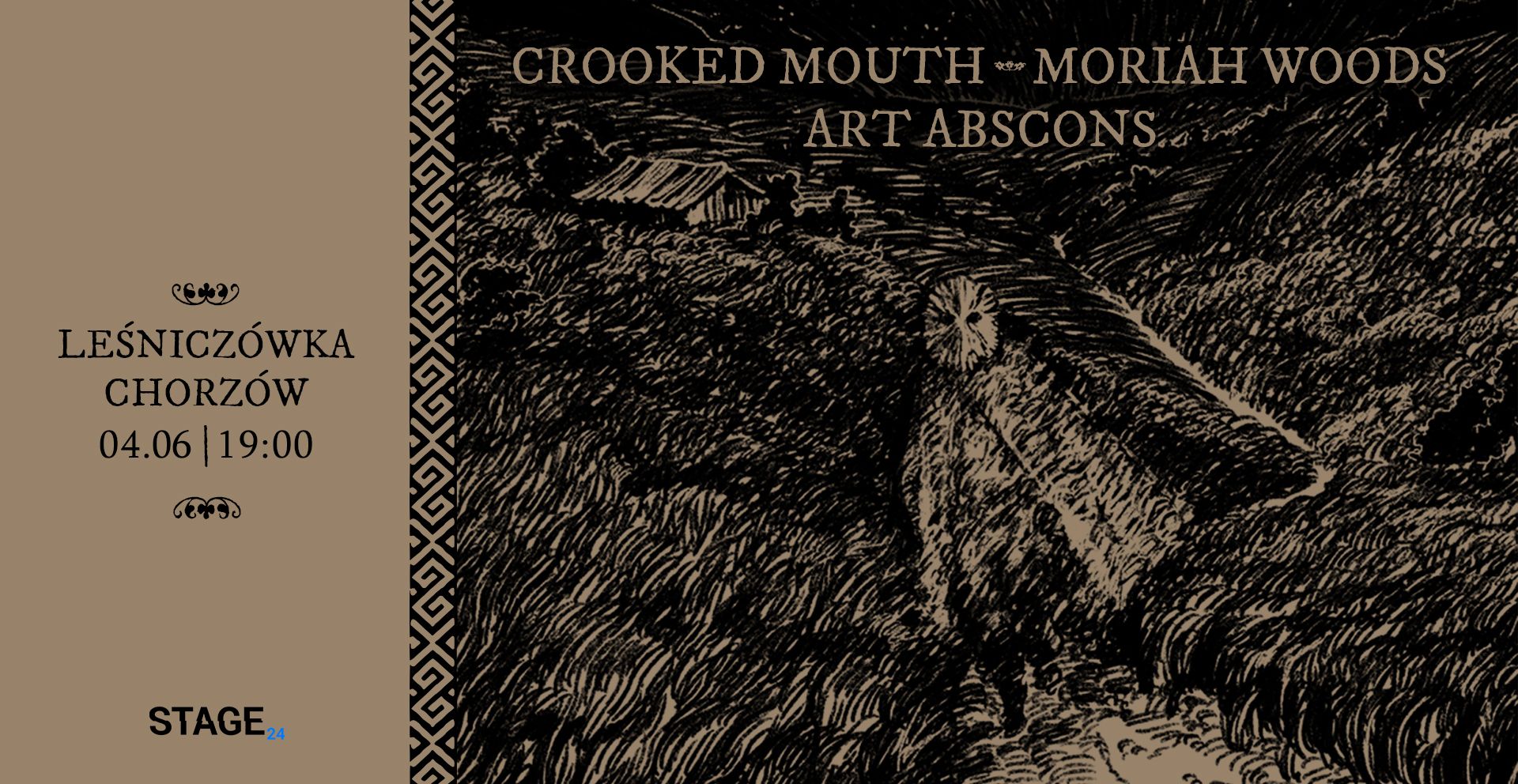 Crooked Mouth (CA/LT) + Moriah Woods (USA) + ART ABSCONs (DE) 04.06.2025 bilety