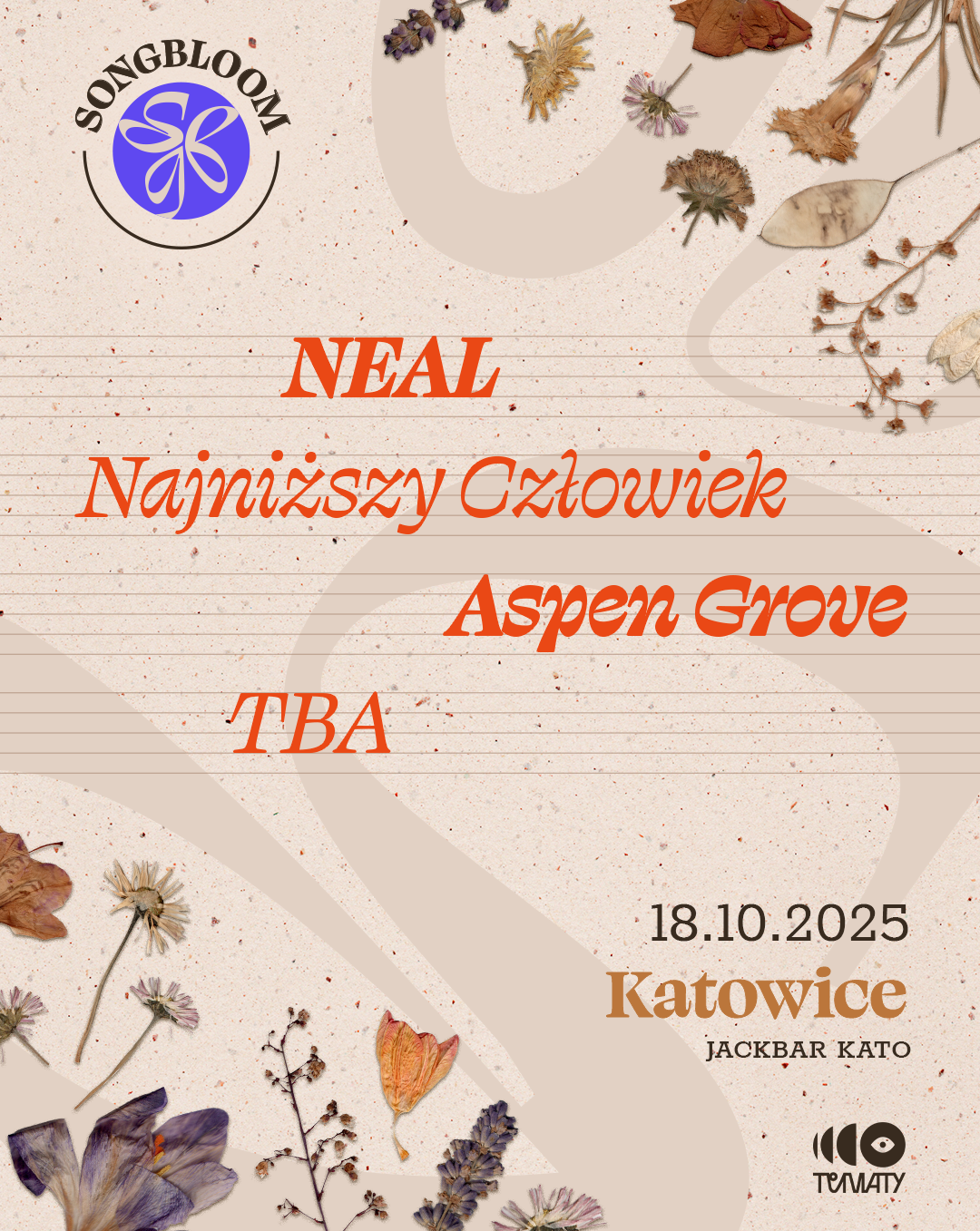 SongBloom Katowice | objazdowy festiwal songwriterski |  NEAL 18.10.2025 bilety