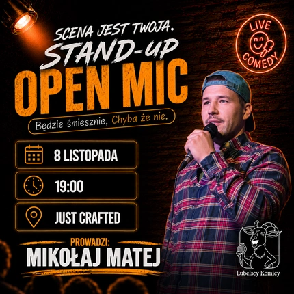 Stand-up Open Mic Lublin: Mikołaj Matej w Just Crafted! (4.11)