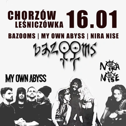 ŻEŃSKI SRACZ TOUR / WARSZAWA/ BAZOOMS + MY OWN ABYSS + NIRA NISE