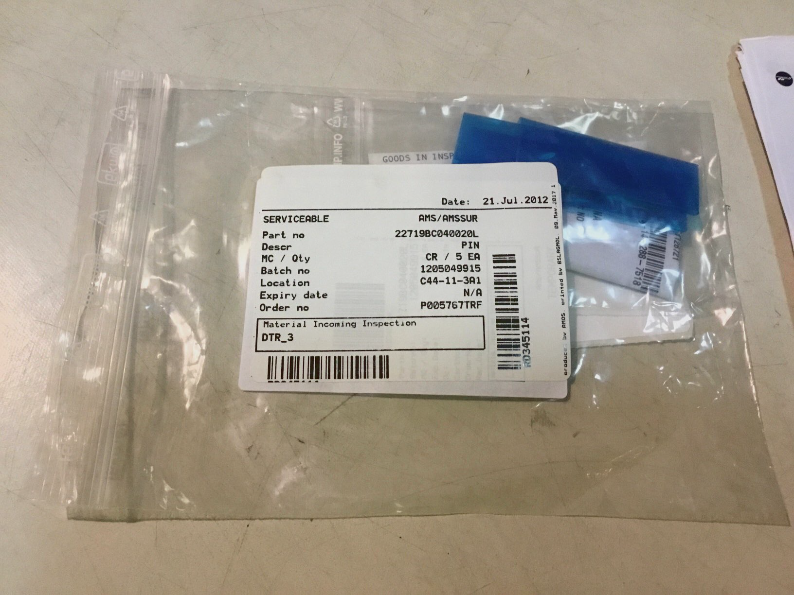 222719BC040020L - PIN - Condition NS