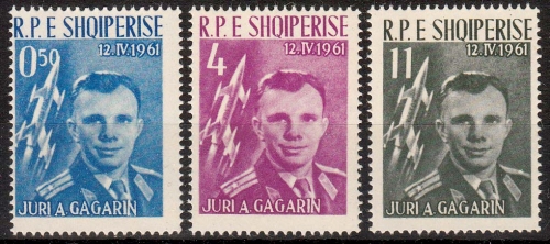 Albanien MiNr. 642/44 ** 1. bemannter sowjetischer Weltraumflug