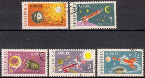 Albanien MiNr. 779/83 O Lunare und interplanetare Flüge