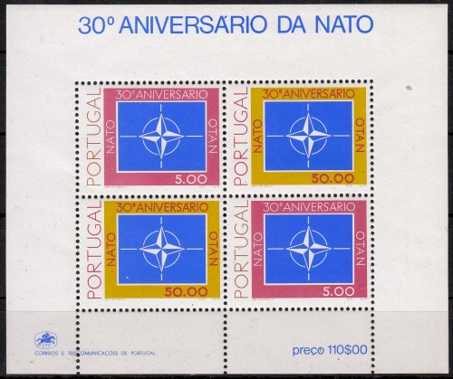 Portugal MiNr. Bl. 26 ** 30 Jahre Nordatlantikpakt (NATO)