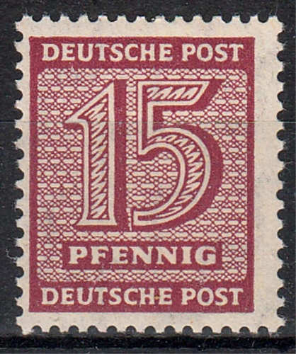 SBZ MiNr. 133 Xa **, 15 Pf. Ziffer, geprüft Ströh