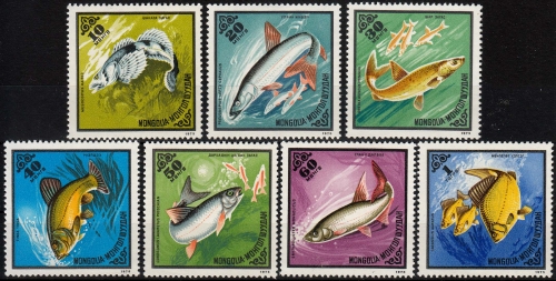 Mongolei MiNr. 952/58 ** Fische