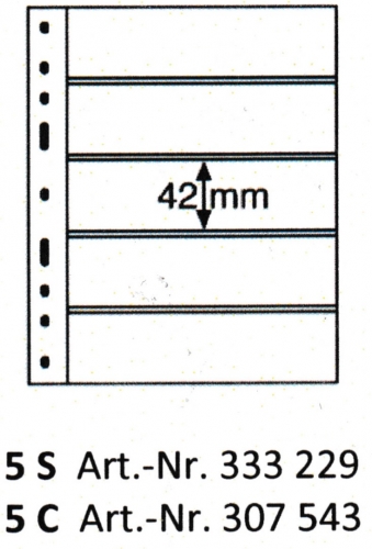 Leuchtturm Optima-Hüllen, schwarz 5 S, 10er Pack Neu