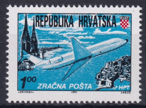 Kroatien 179 C ** Flugpost Zagreb - Dubrovnik
